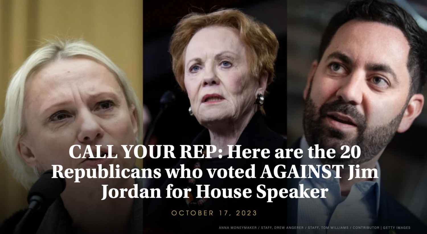 CALL YOUR REP: Here are the 20 Republicans who voted AGAINST Jim Jordan for House Speaker